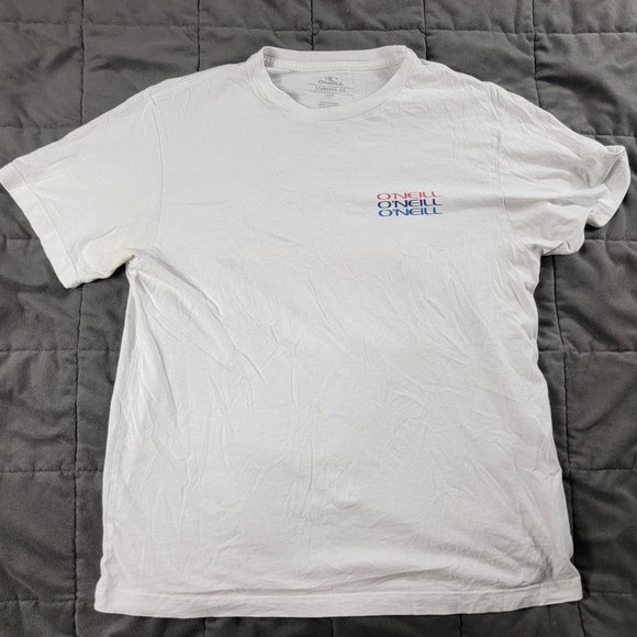 O'Neill Burst Mens Large White Short Sleeve Tee Standard Fit Casual Lightweight - Picture 2 of 12